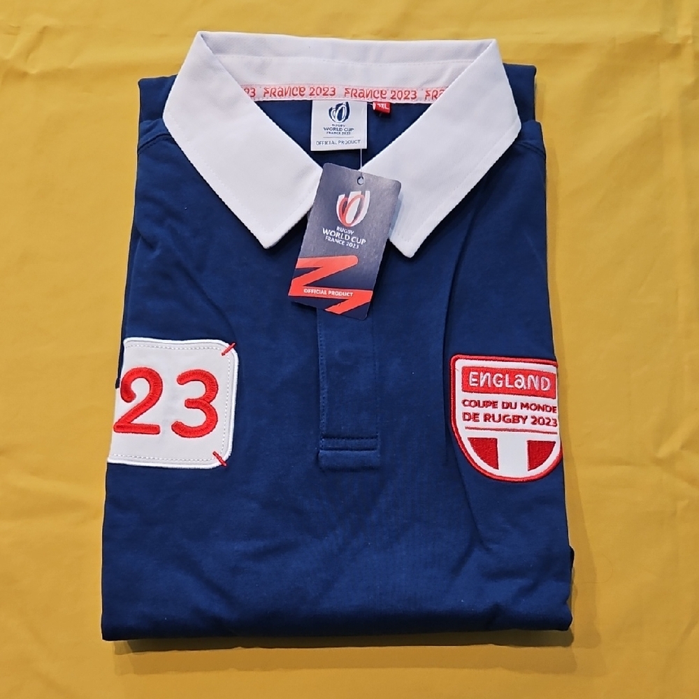 NWT - England Rugby World Cup 2023 - Long Sleeve Blue Polo Shirt